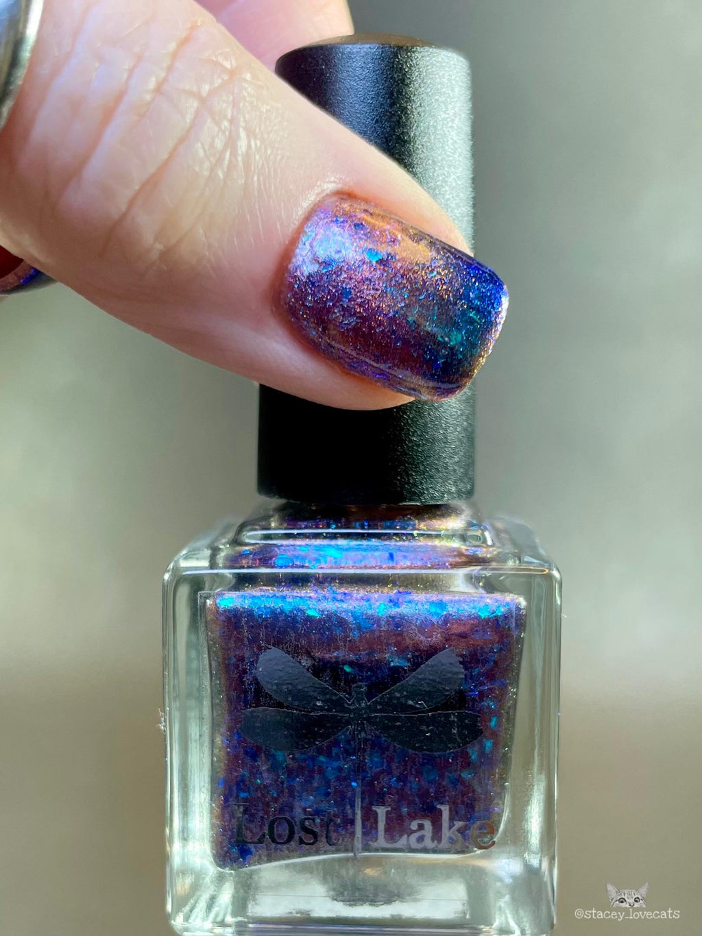 Melting Hearts | Pre-Order | Warm Pastel Pink & Dusky Blue Magnetic Polish with Scattered Fairy flakes