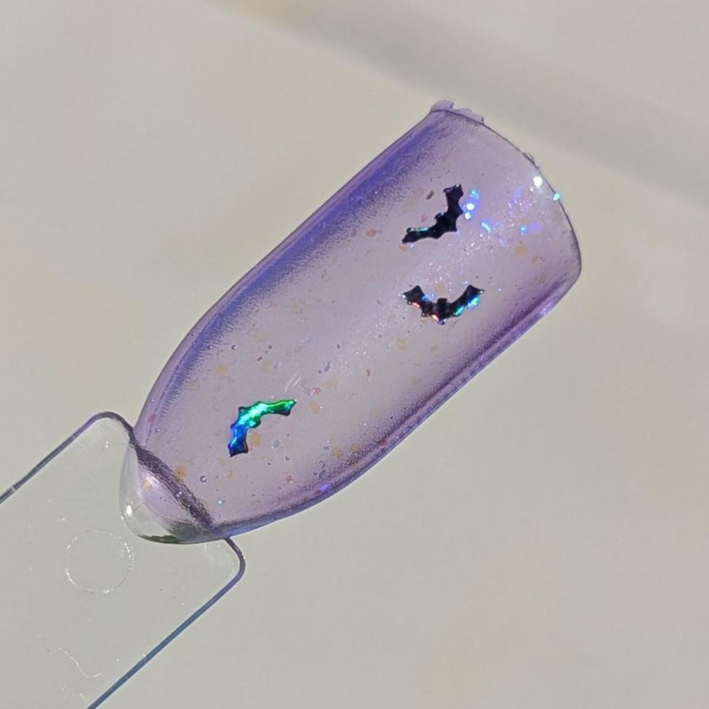 Bats! - Iridescent blue glitter and Rainbow Holo Bats Topper