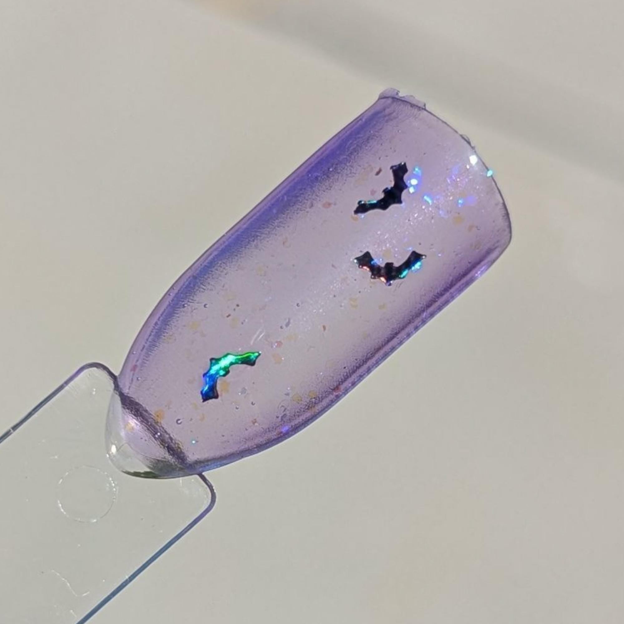 Bats! - Iridescent blue glitter and Rainbow Holo Bats Topper