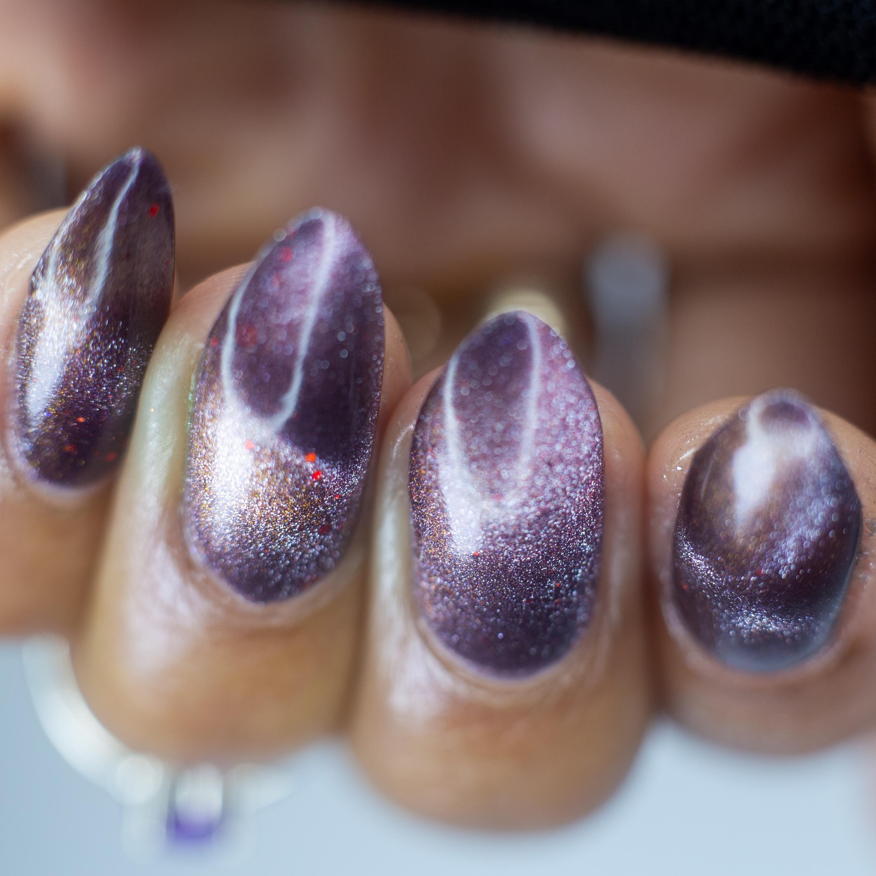 Krampus | Winter Mauve Magnetic Polish with Scattered Fiery Holo flakes