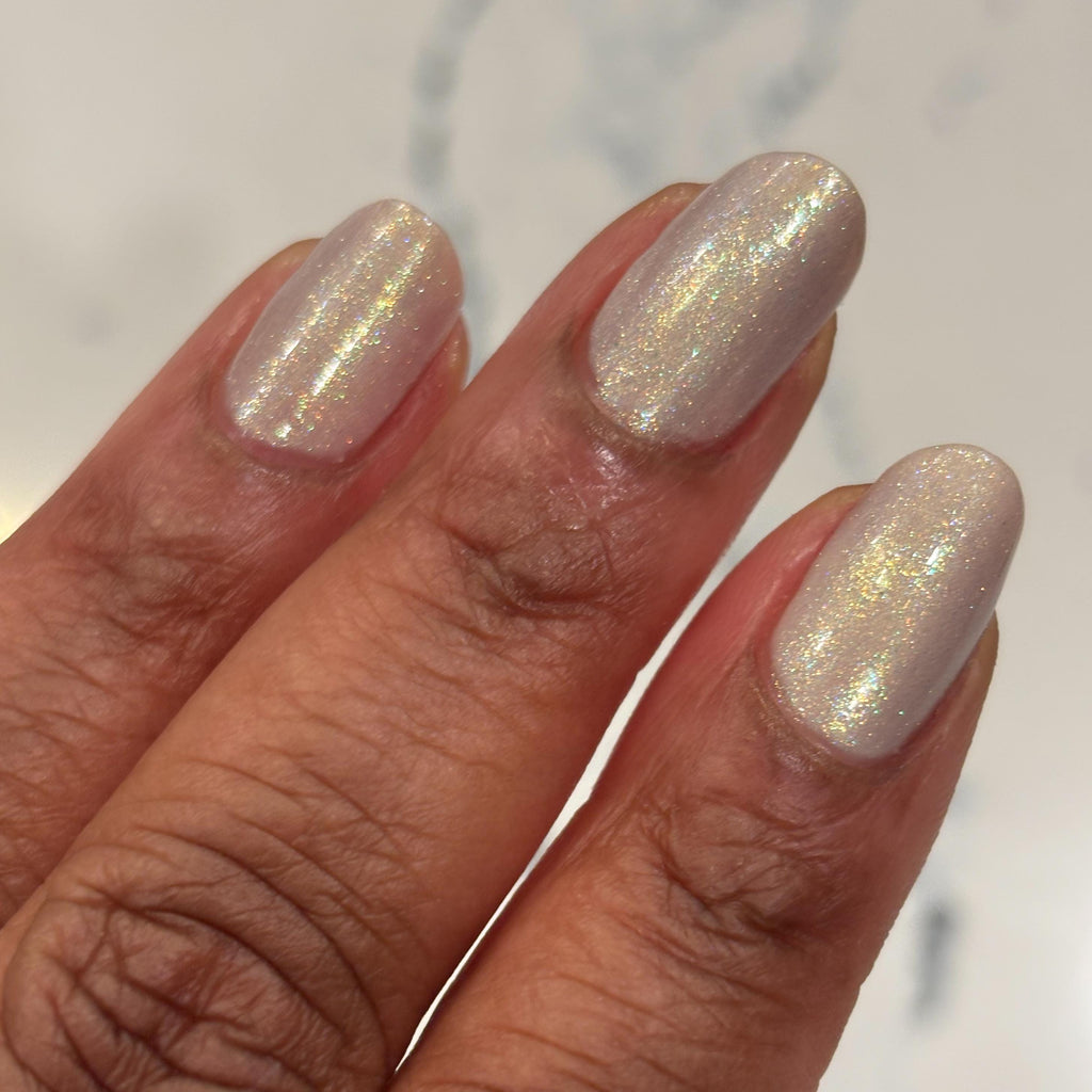 Cornice ~ White Gold Aurorial Sparkle Crelly Nail Polish