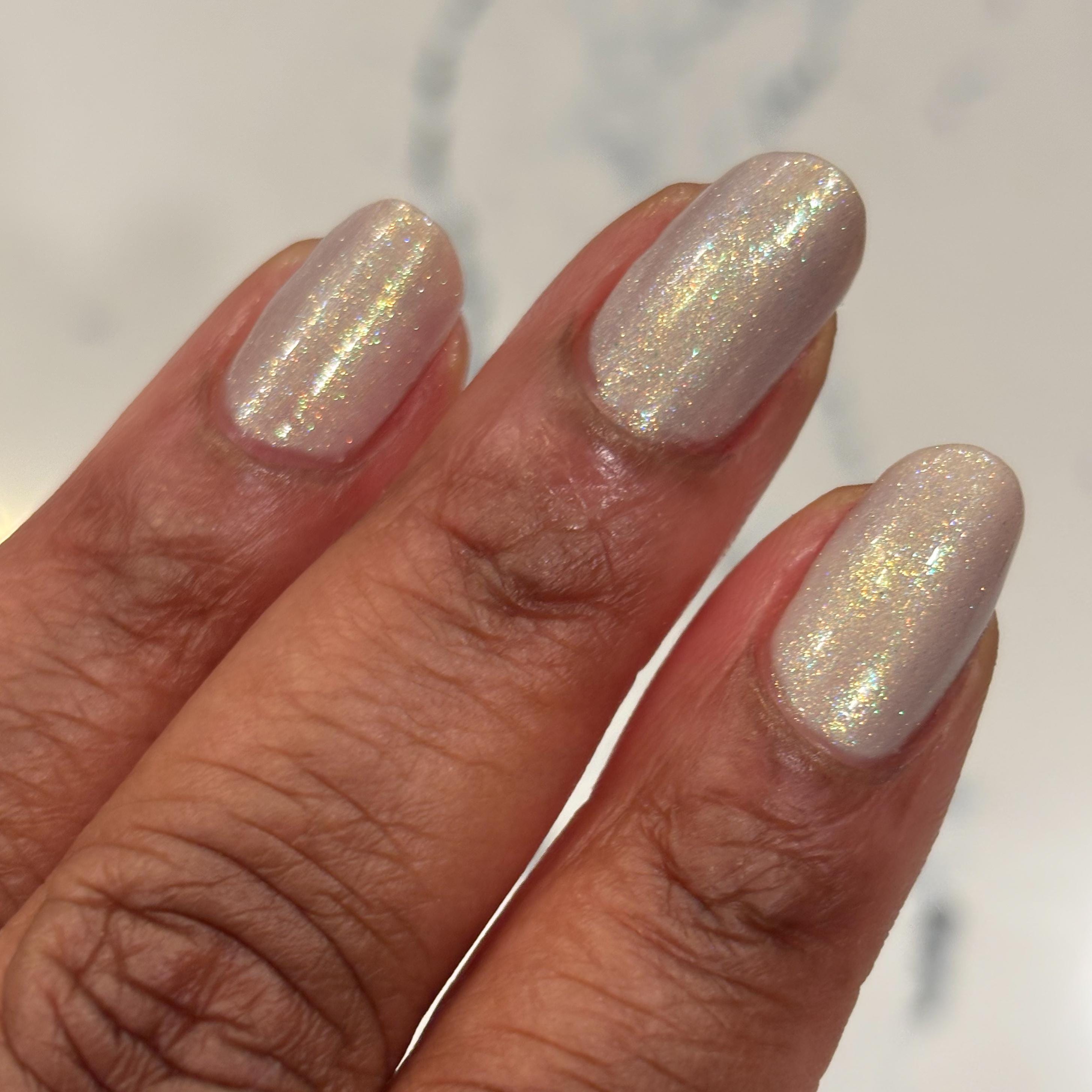 Cornice ~ White Gold Aurorial Sparkle Crelly Nail Polish