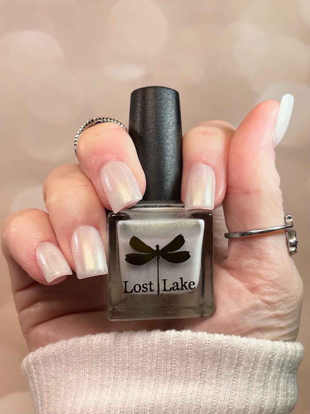 Cornice ~ White Gold Aurorial Sparkle Crelly Nail Polish