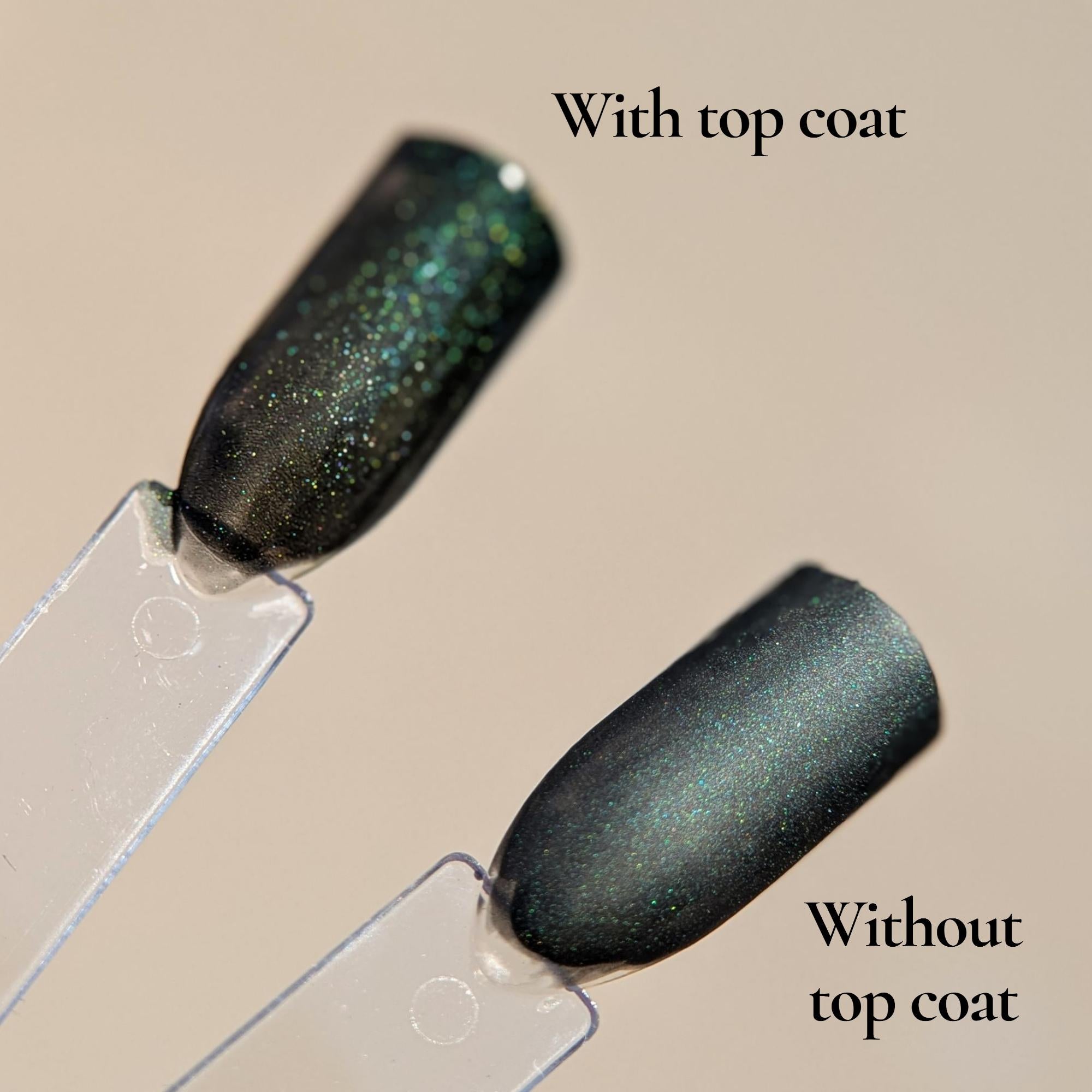 Juniper ~ The Darkest Green Matte Nail Polish with Micro Holo Glitter