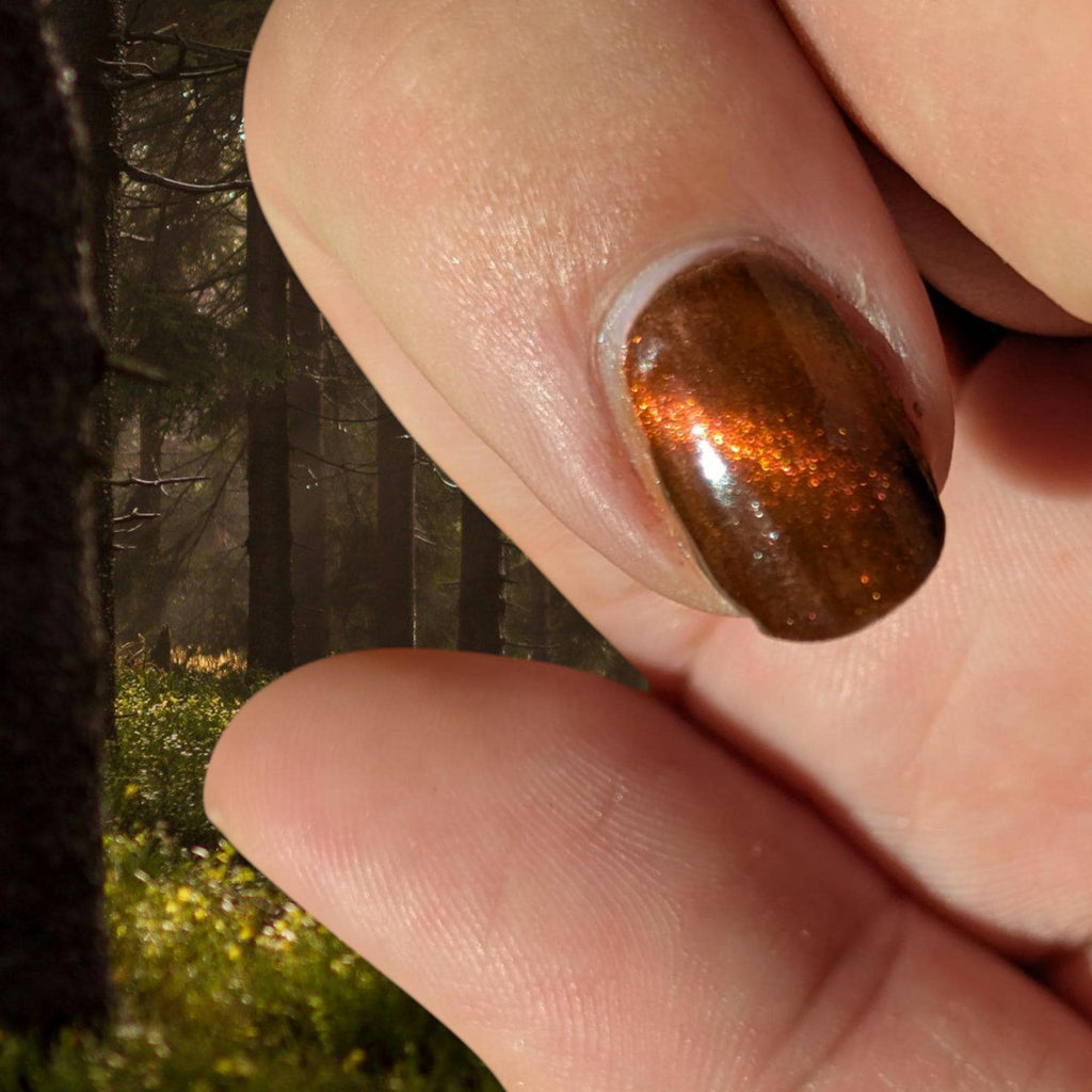 Baby Bigfoot ~ Sienna Brown to Red & Gold Magnetic Nail Polish