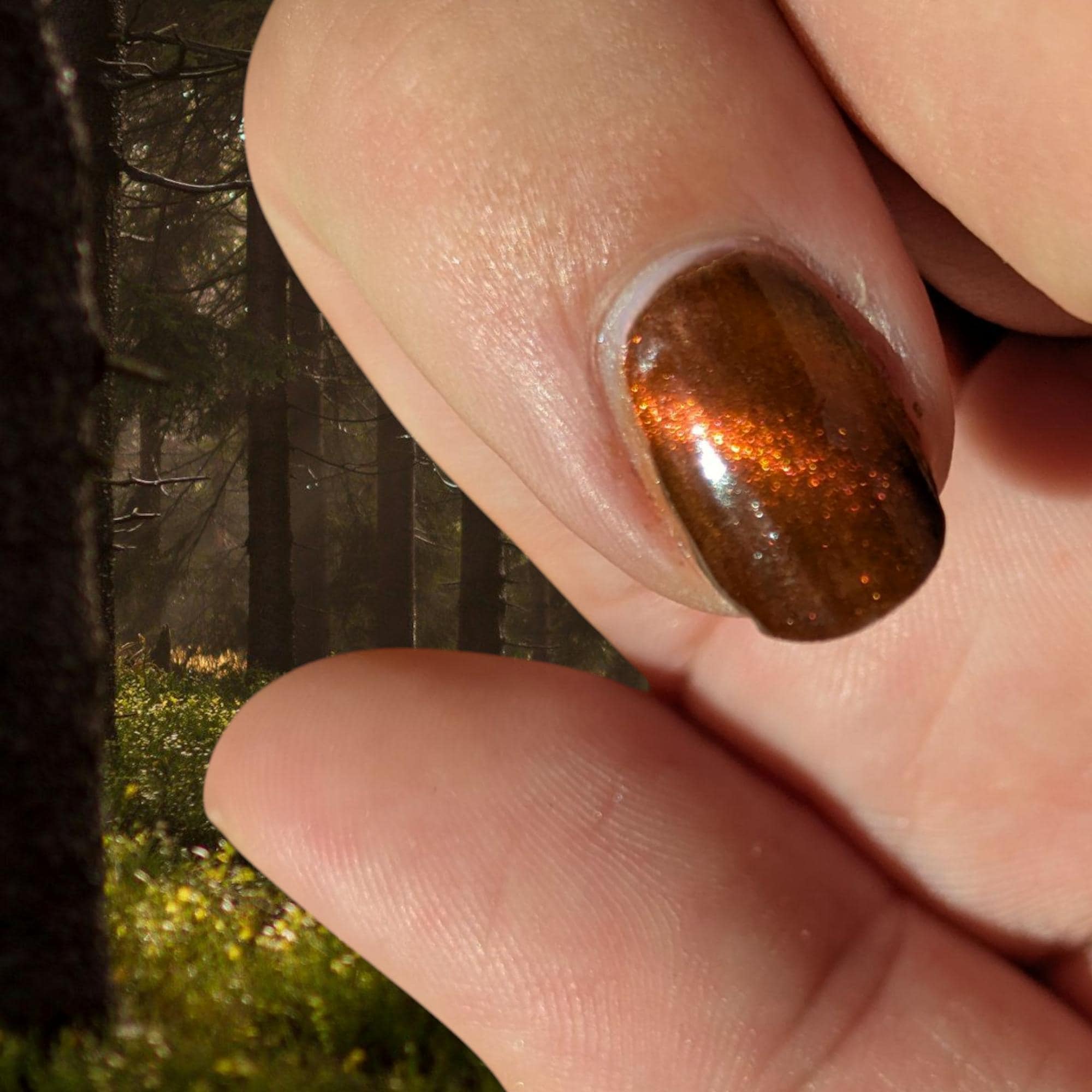 Baby Bigfoot ~ Sienna Brown to Red & Gold Magnetic Nail Polish