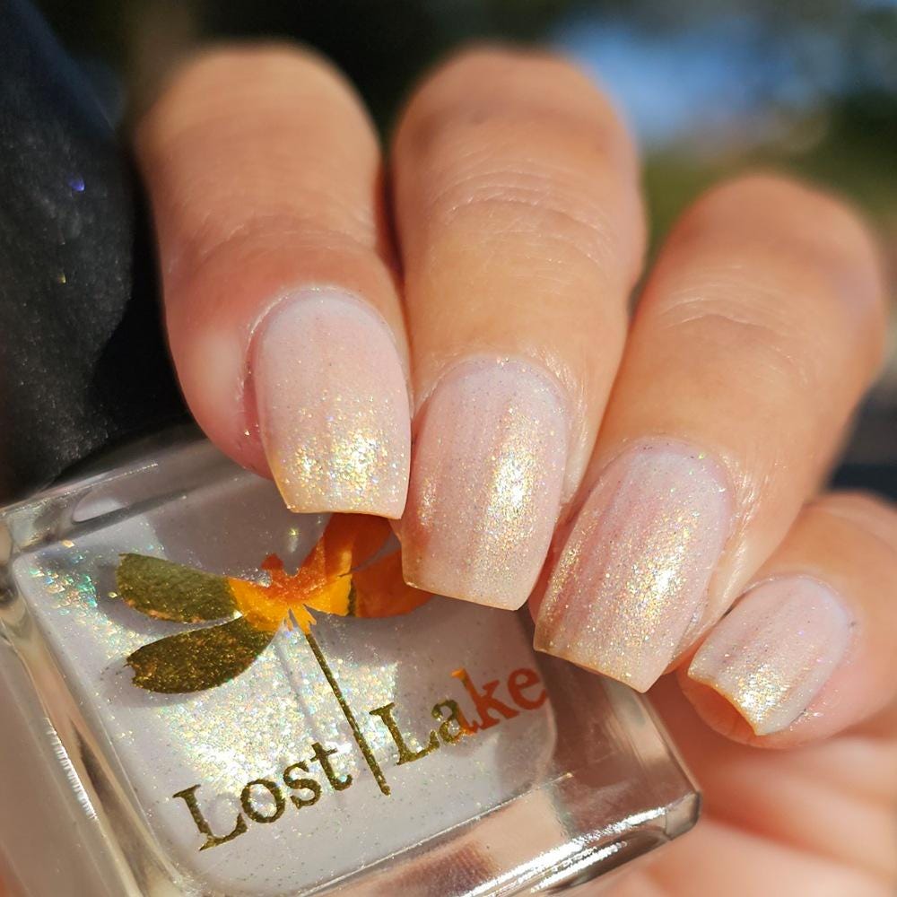 Cornice ~ White Gold Aurorial Sparkle Crelly Nail Polish