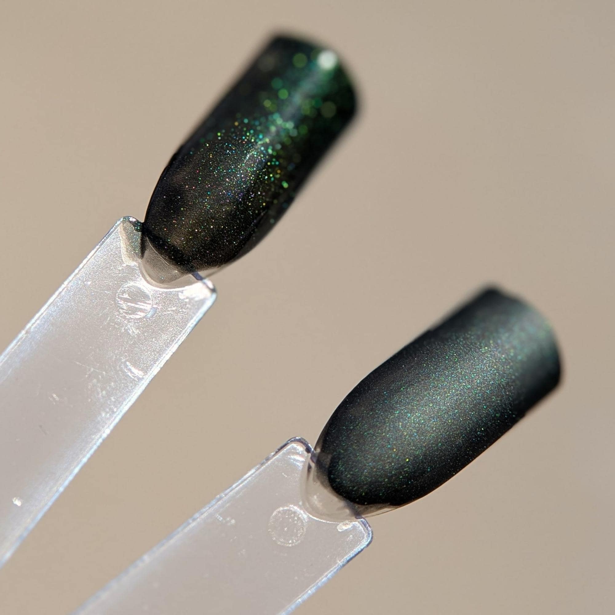 Juniper ~ The Darkest Green Matte Nail Polish with Micro Holo Glitter
