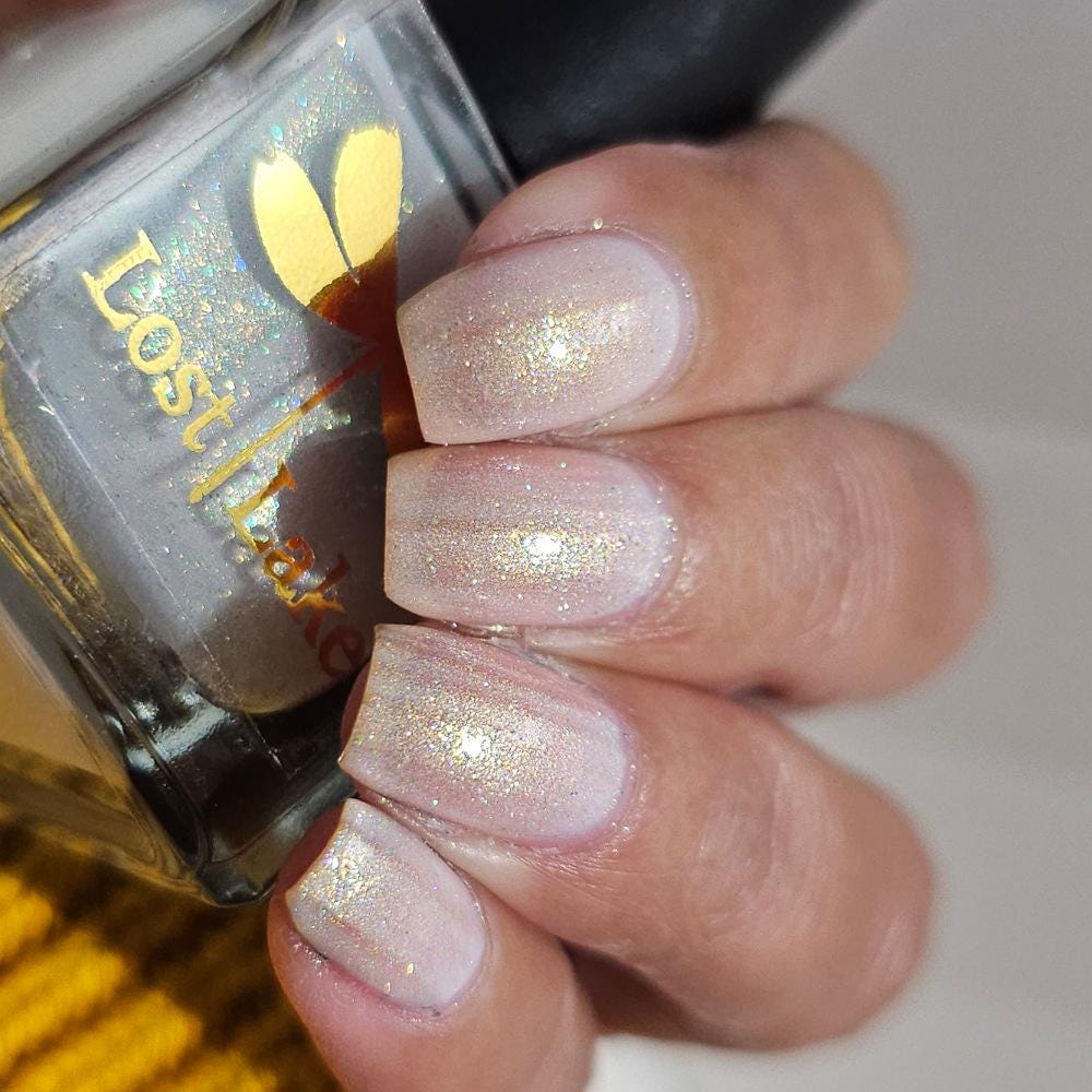 Cornice ~ White Gold Aurorial Sparkle Crelly Nail Polish