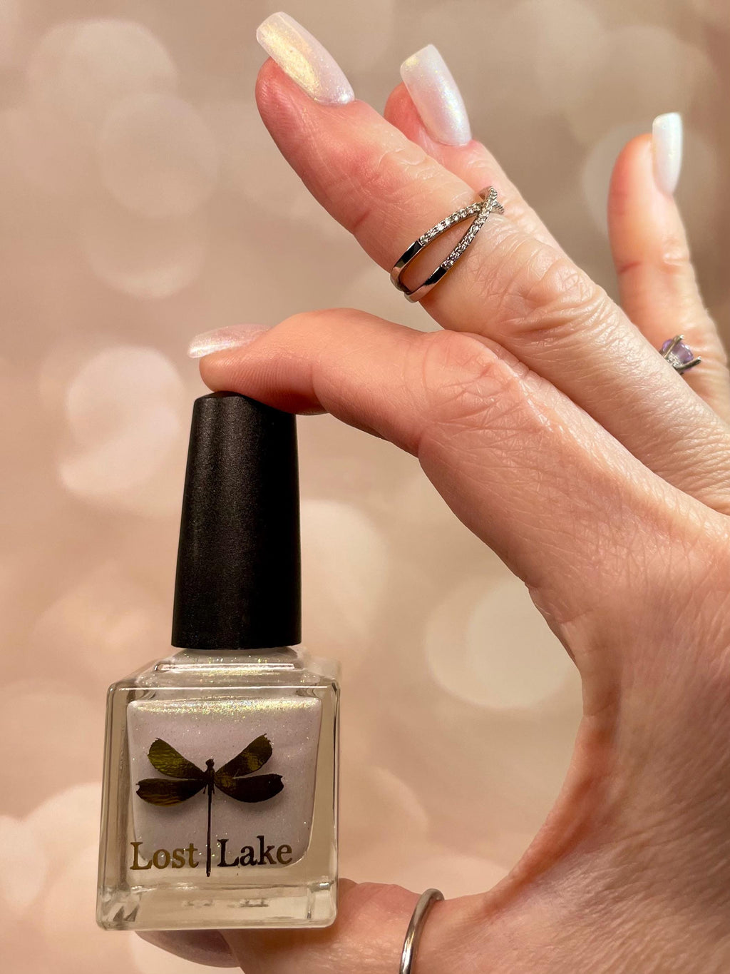 Cornice ~ White Gold Aurorial Sparkle Crelly Nail Polish