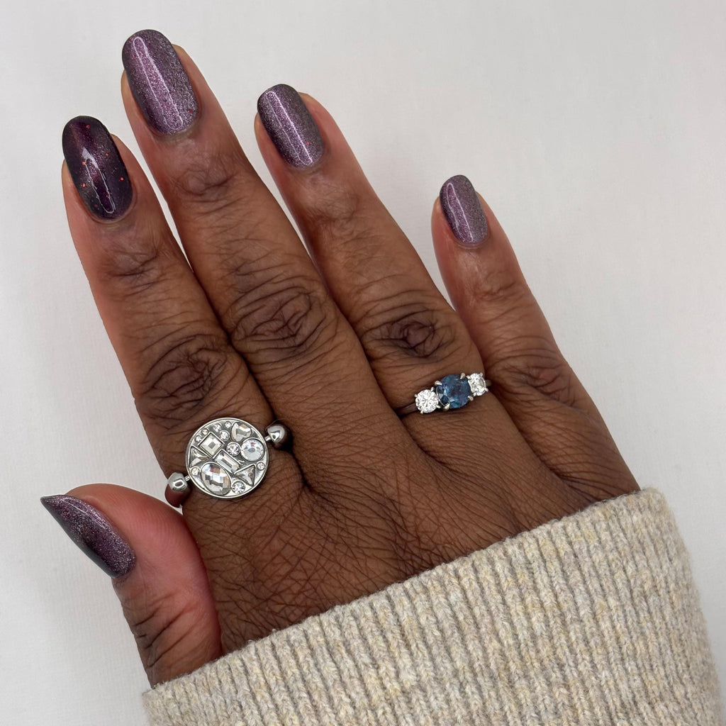 Krampus | Winter Mauve Magnetic Polish with Scattered Fiery Holo flakes