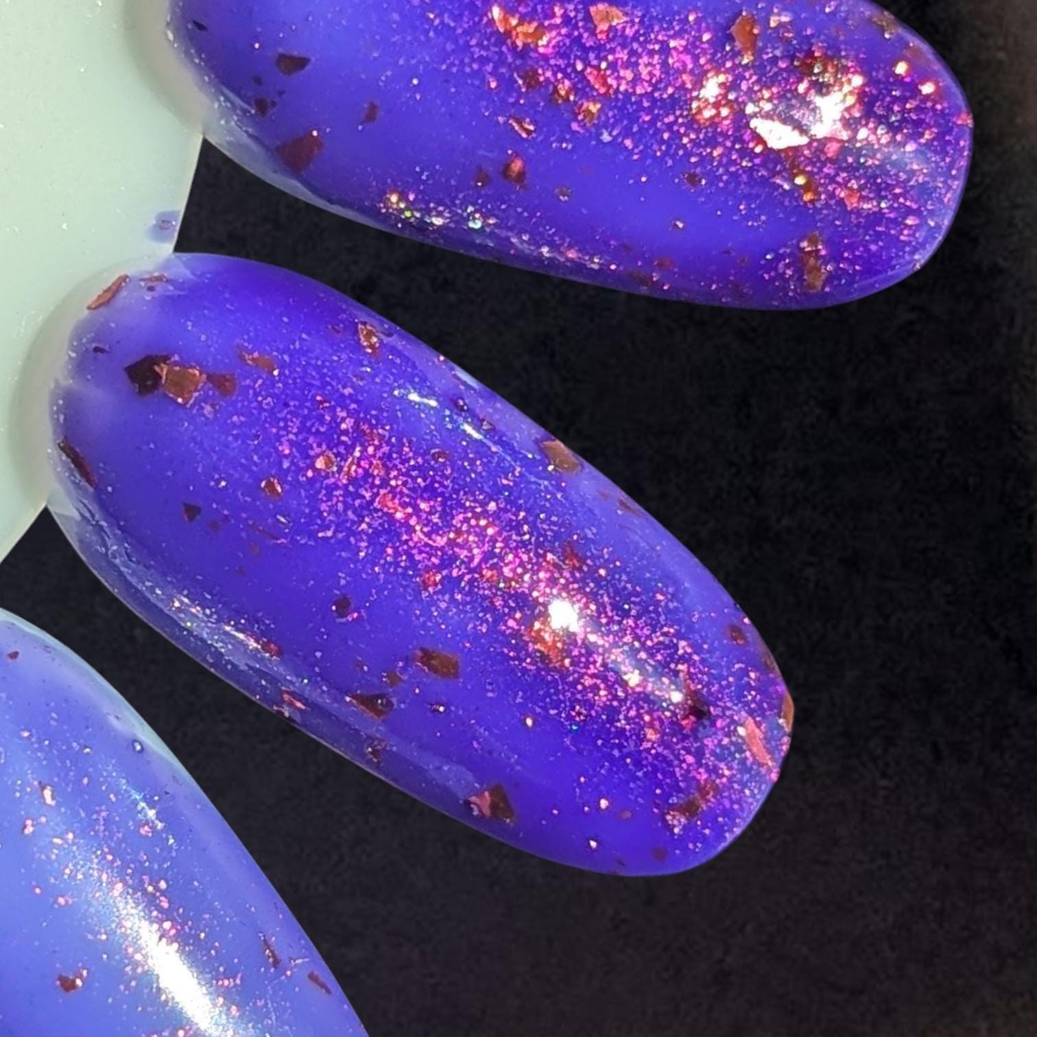 Blucifer ~ Glossy Blurple Sparkle Polish with coppery flakes
