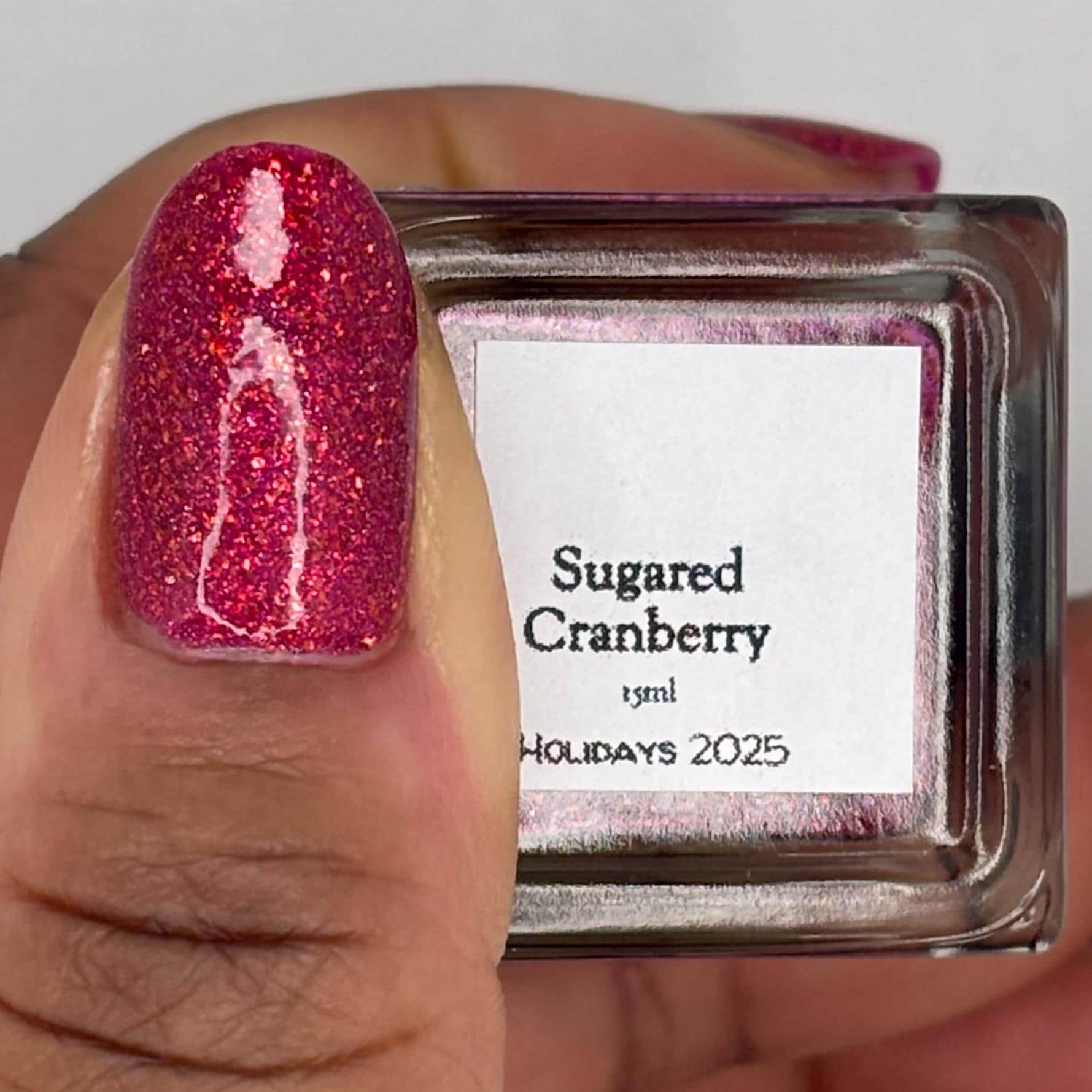Sugared Cranberries | Sparkling Orange Red Holo Nail Polish