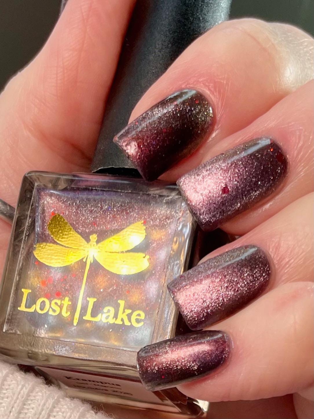 Krampus | Winter Mauve Magnetic Polish with Scattered Fiery Holo flakes