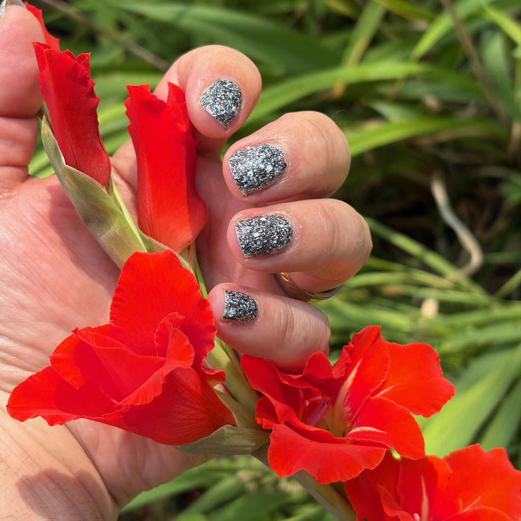 Ripley's Collection | Just Listen to the Scientist!! | Black & White Matte Glitter Polish with Linear Holo