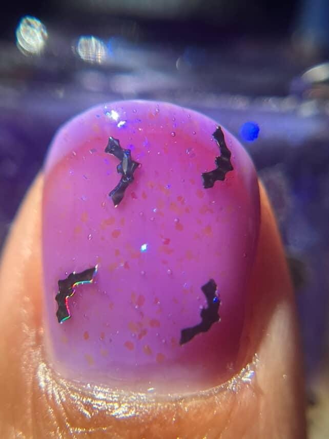 Bats! - Iridescent blue glitter and Rainbow Holo Bats Topper