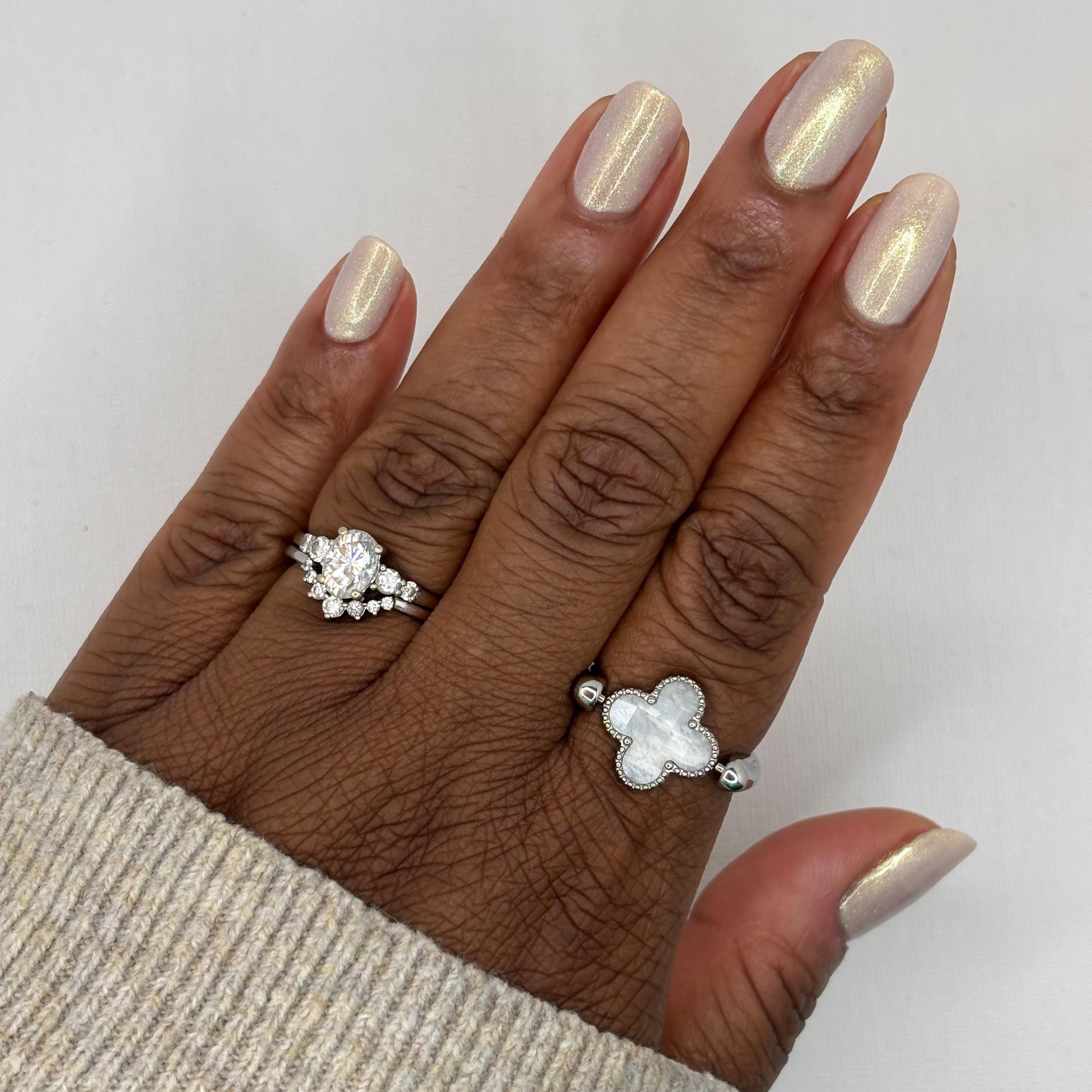 Cornice ~ White Gold Aurorial Sparkle Crelly Nail Polish