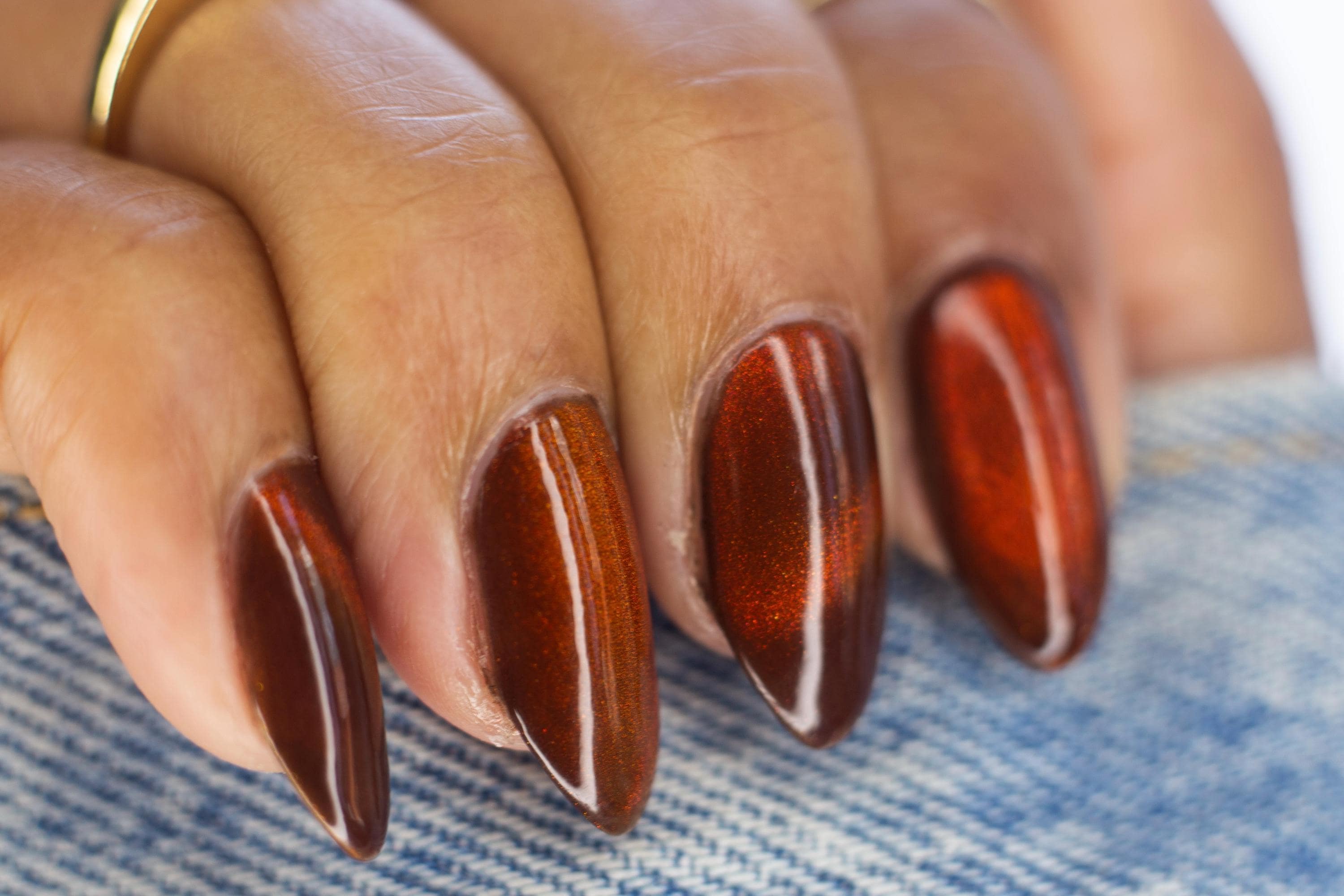 Baby Bigfoot ~ Sienna Brown to Red & Gold Magnetic Nail Polish