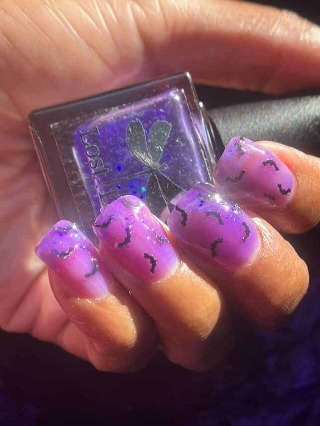 Bats! - Iridescent blue glitter and Rainbow Holo Bats Topper