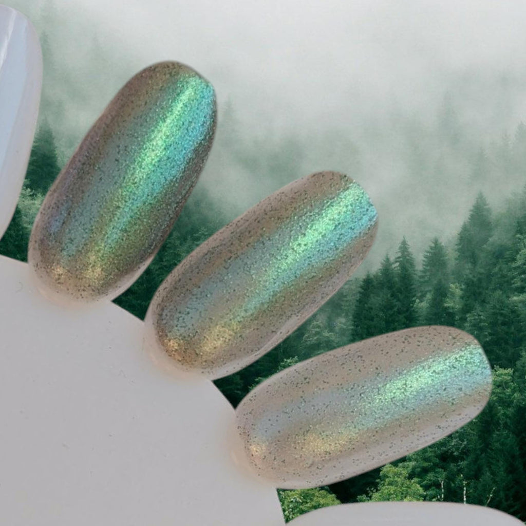 Aspen Wind Phone ~ Icy Green Flash Shimmer Nail Polish