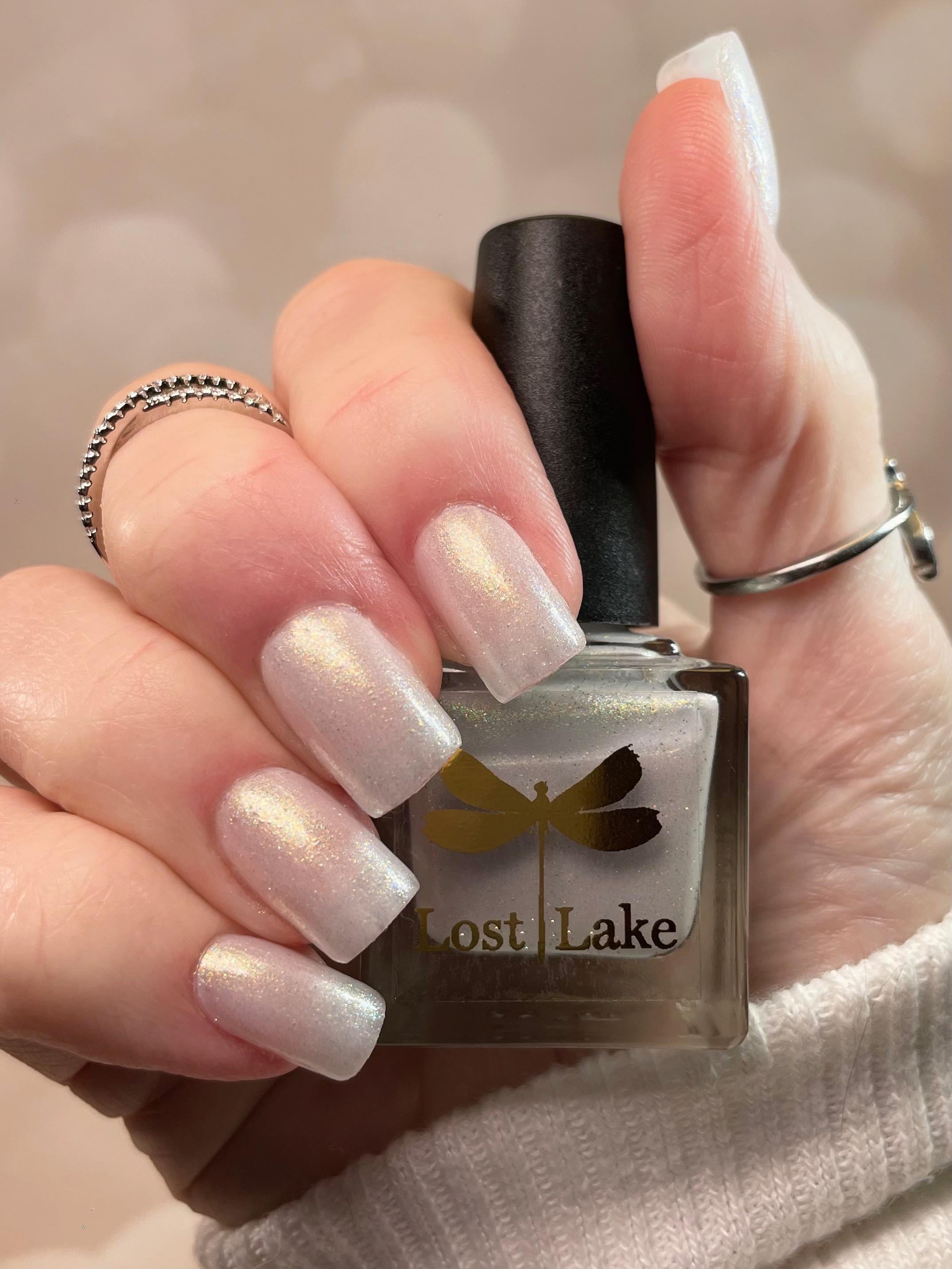 Cornice ~ White Gold Aurorial Sparkle Crelly Nail Polish