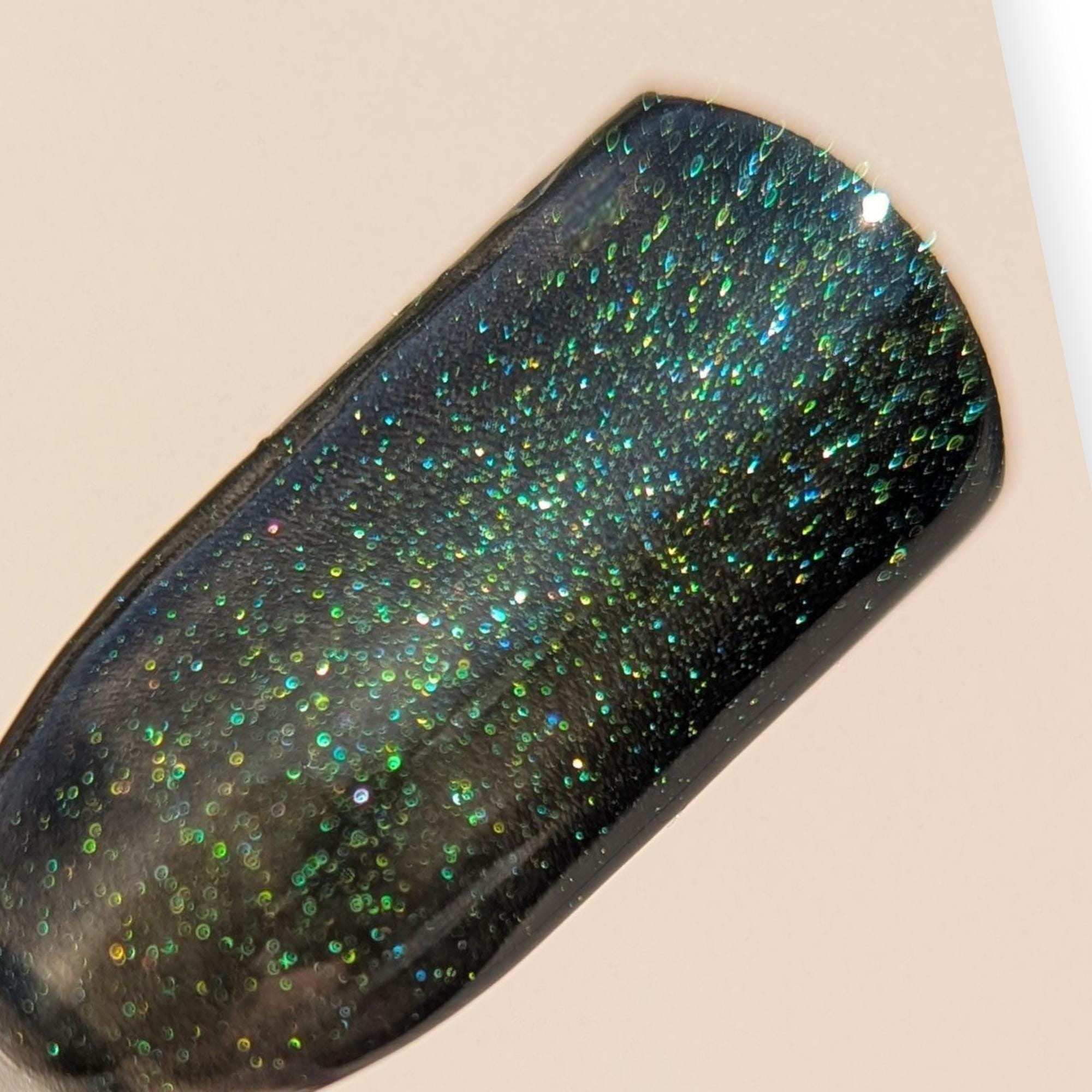 Juniper ~ The Darkest Green Matte Nail Polish with Micro Holo Glitter