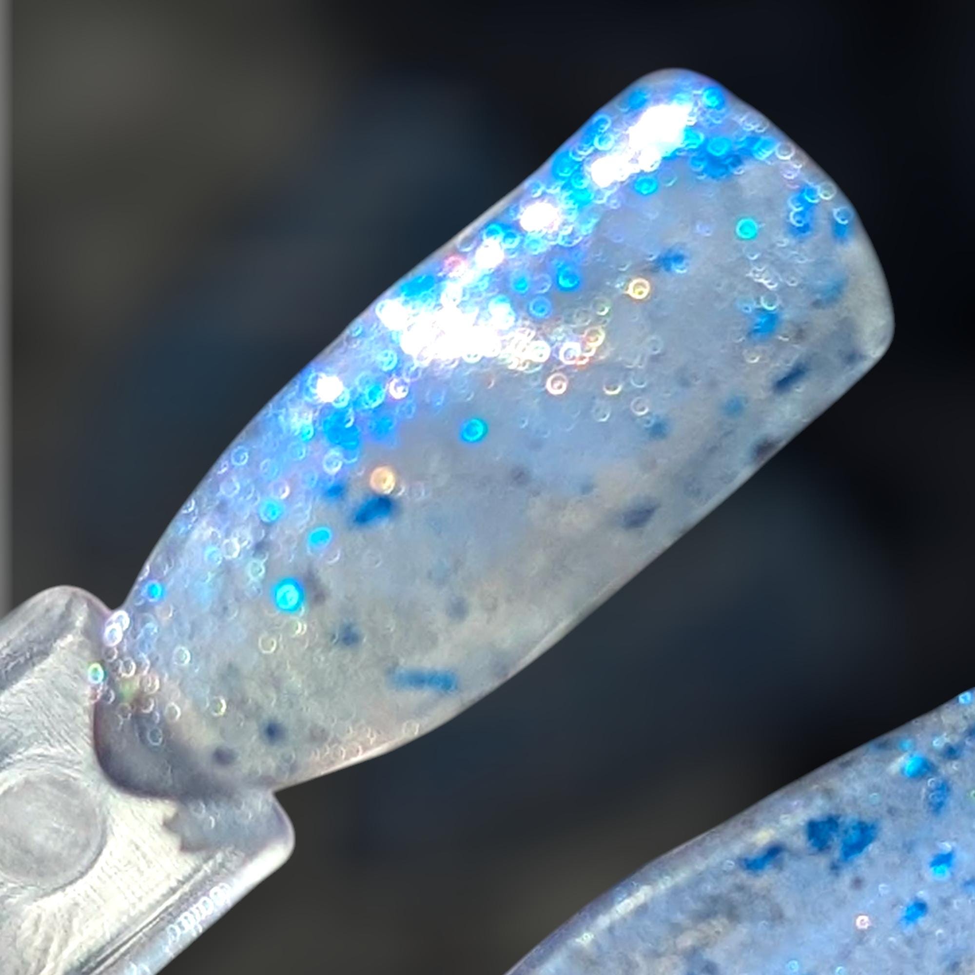The Estes Method ~ Silver to Blue Glittery Holo Magnetic Sheer to Opaque Nail Polish