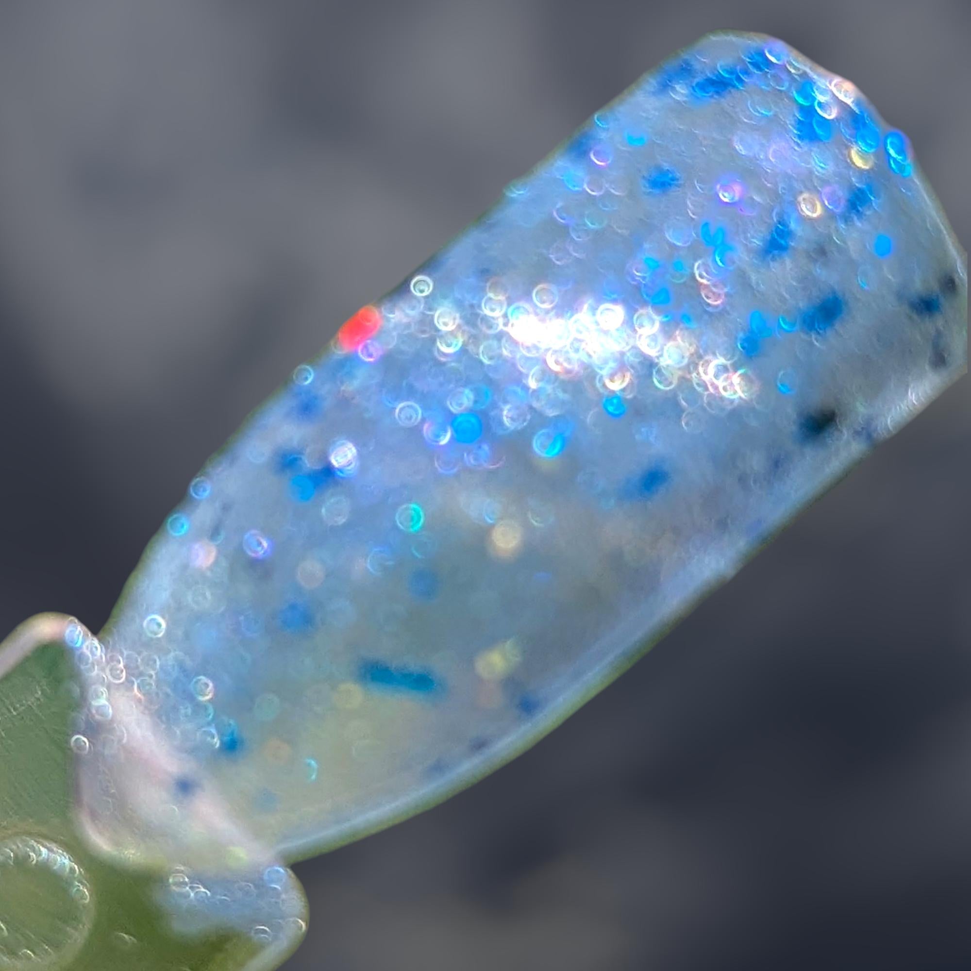The Estes Method ~ Silver to Blue Glittery Holo Magnetic Sheer to Opaque Nail Polish