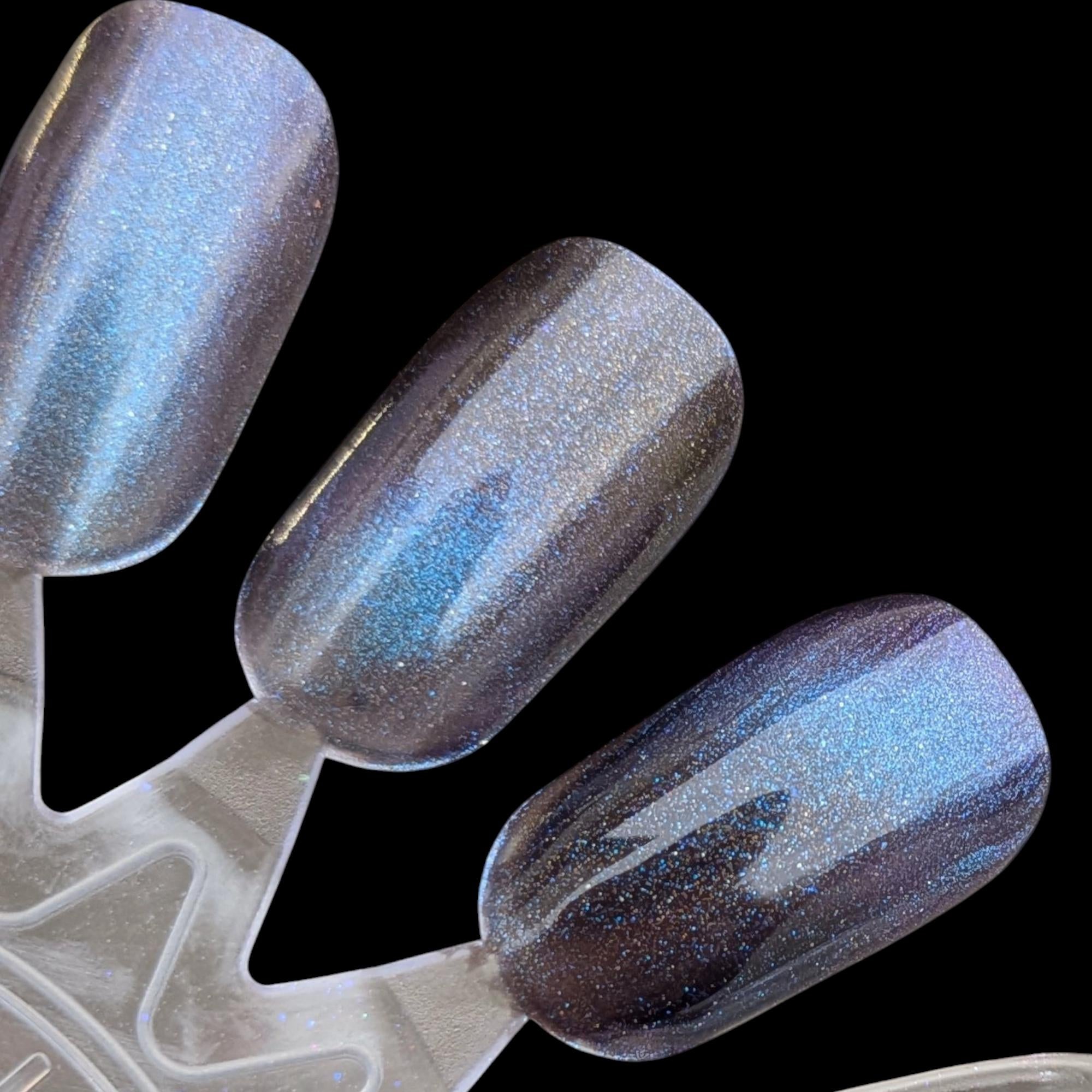 Winter Solstice | Black Auroral Magnetic Color-Shifting Nail Polish with UP scatters | Black Friday Exclusive!