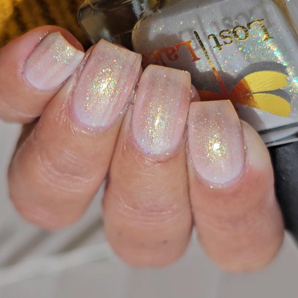 Cornice ~ White Gold Aurorial Sparkle Crelly Nail Polish