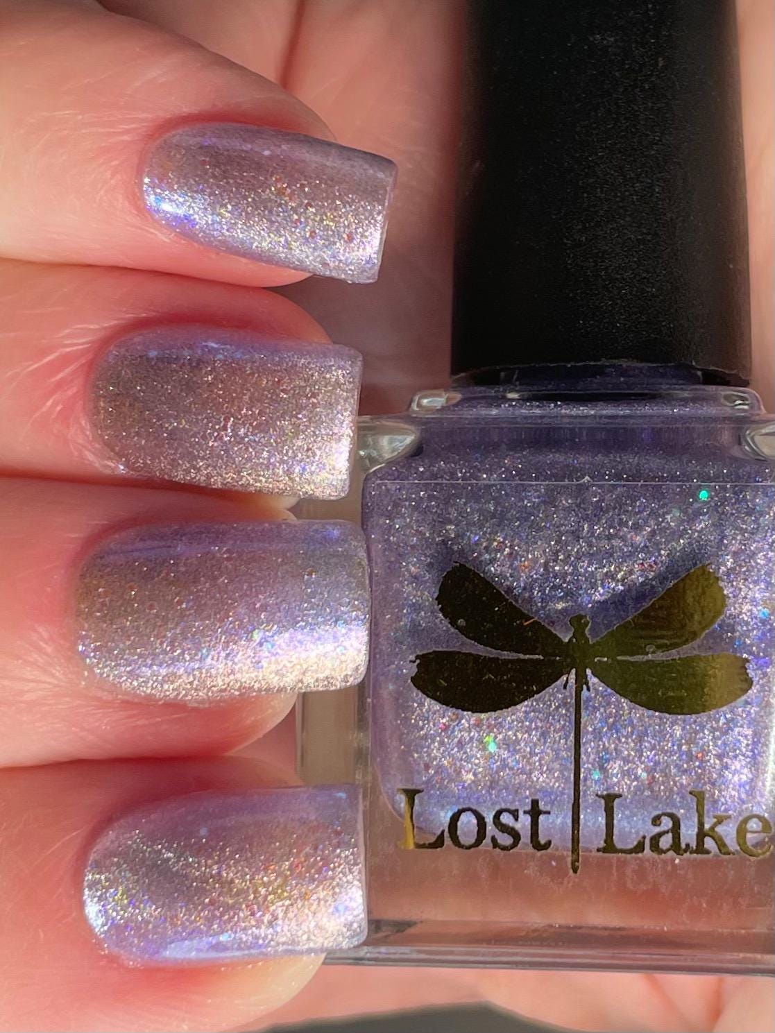 NORAD Santa Tracker | Magnetic pale periwinkle jelly with scattered green and purple holo flecks