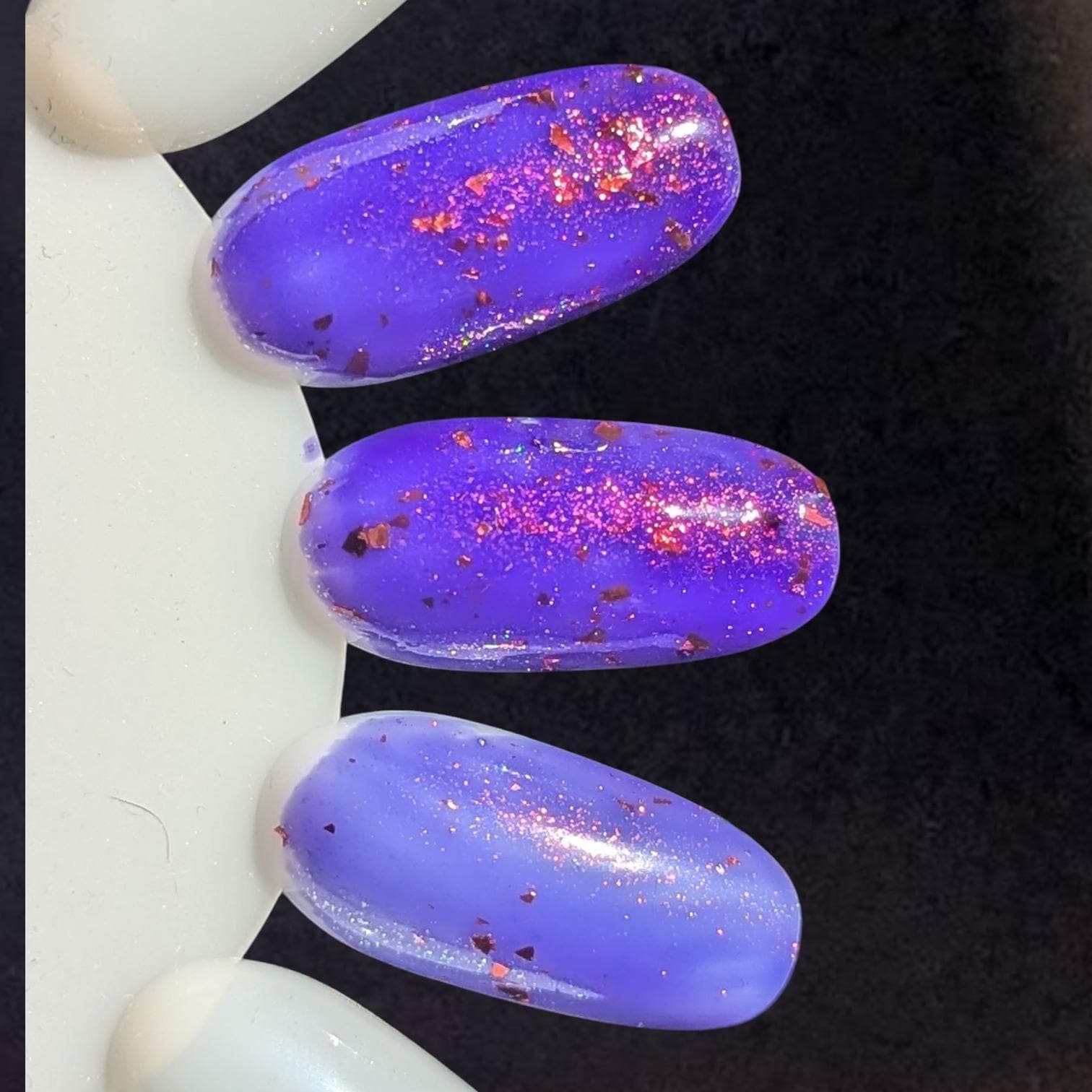 Blucifer ~ Glossy Blurple Sparkle Polish with coppery flakes