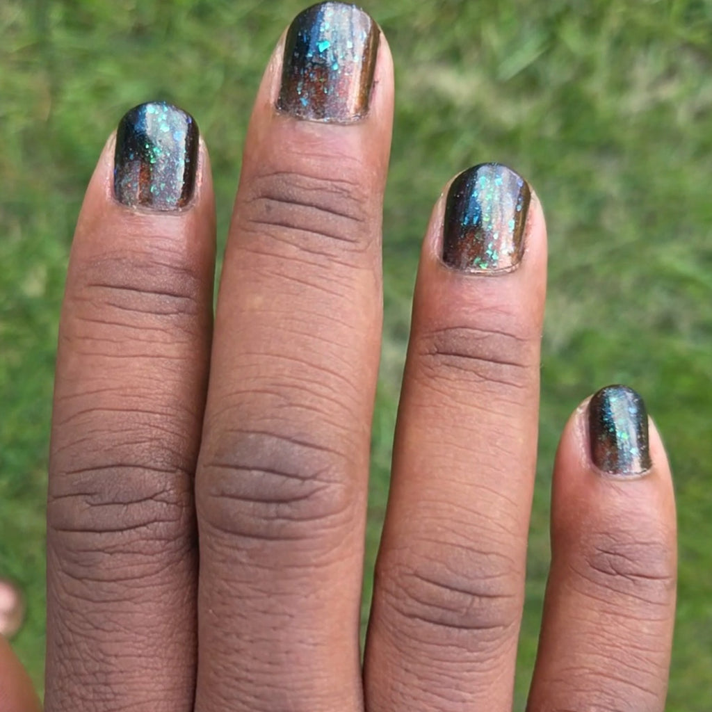 He is Loved | Blackened Jelly & Bronze Magnetic with green flakies