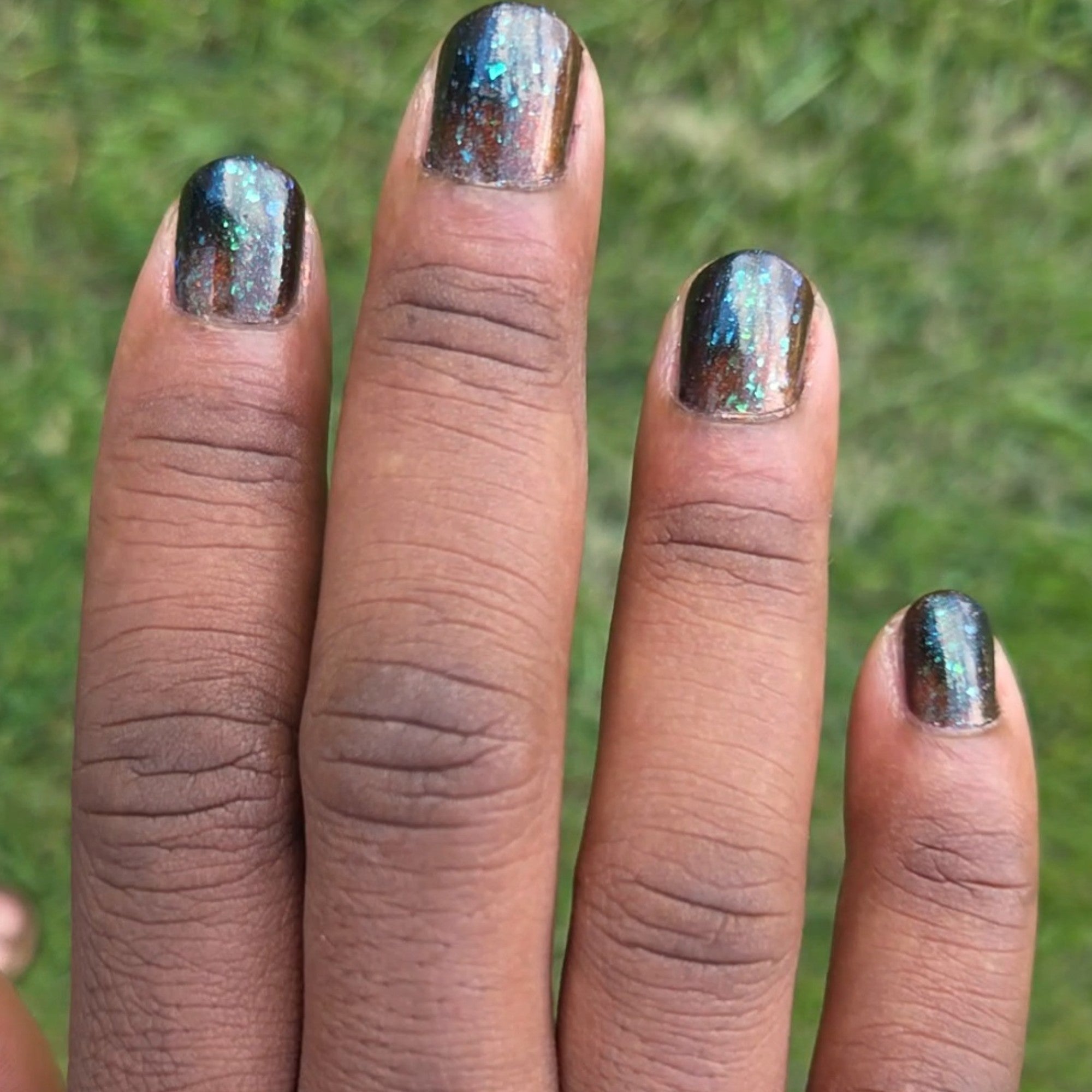 He is Loved | Blackened Jelly & Bronze Magnetic with green flakies