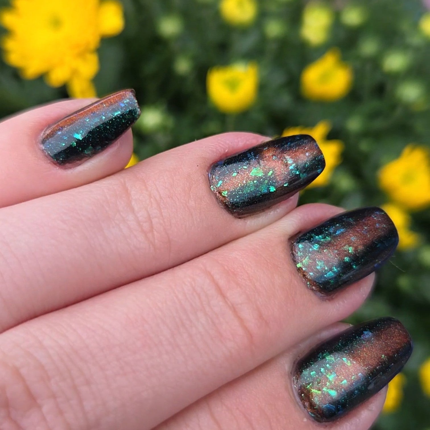 He is Loved | Blackened Jelly & Bronze Magnetic with green flakies