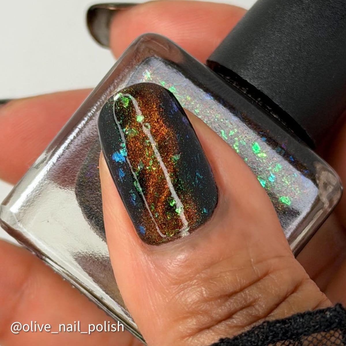 He is Loved | Blackened Jelly & Bronze Magnetic with green flakies