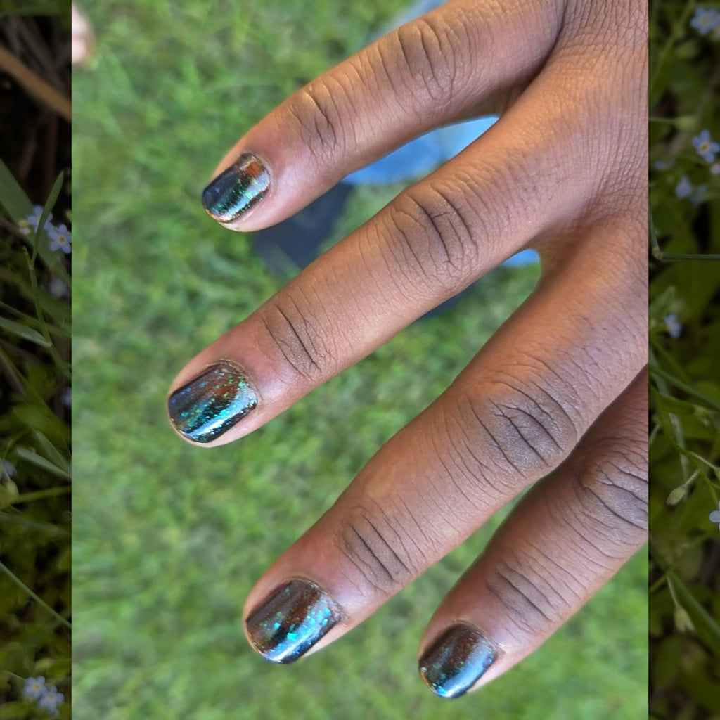 He is Loved | Blackened Jelly & Bronze Magnetic with green flakies