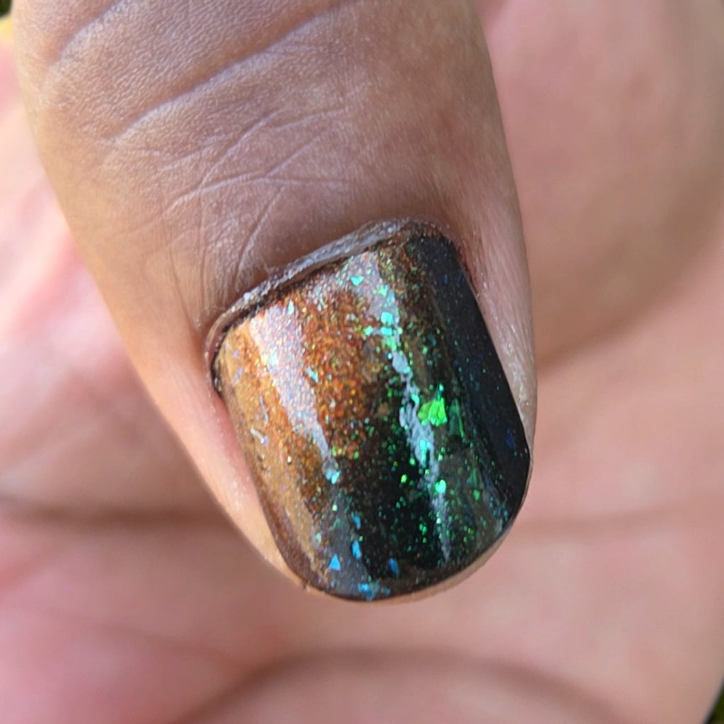He is Loved | Blackened Jelly & Bronze Magnetic with green flakies