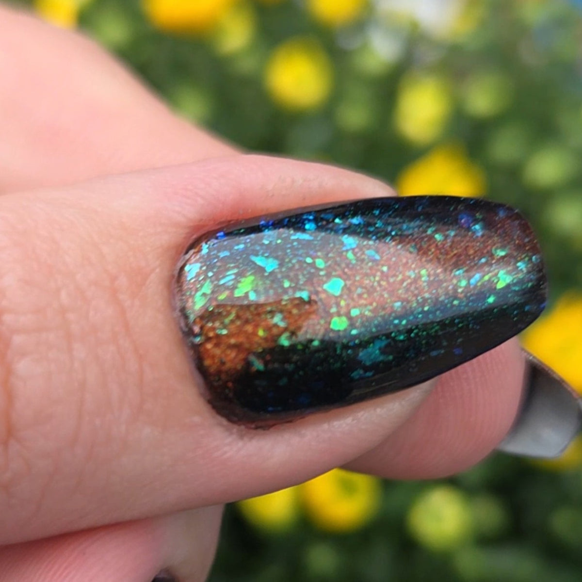 He is Loved | Blackened Jelly & Bronze Magnetic with green flakies