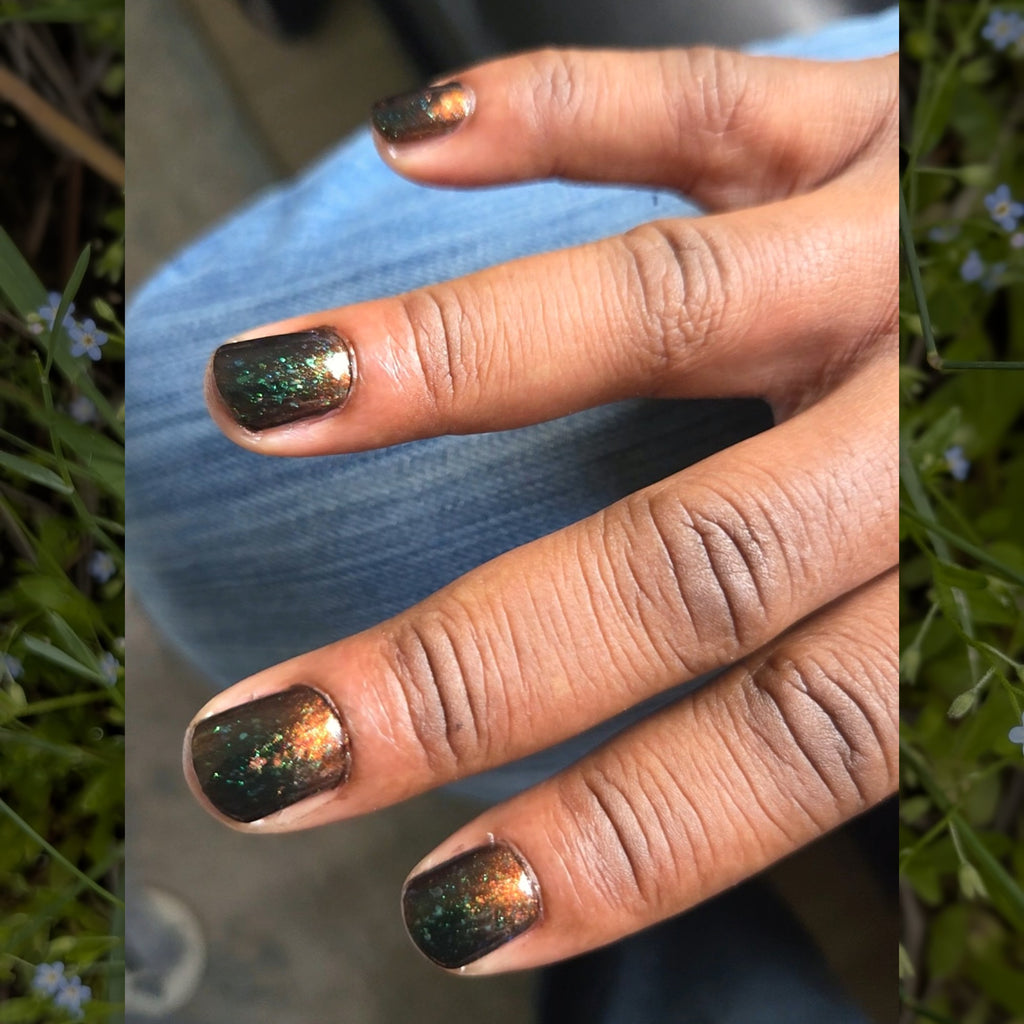 He is Loved | Blackened Jelly & Bronze Magnetic with green flakies