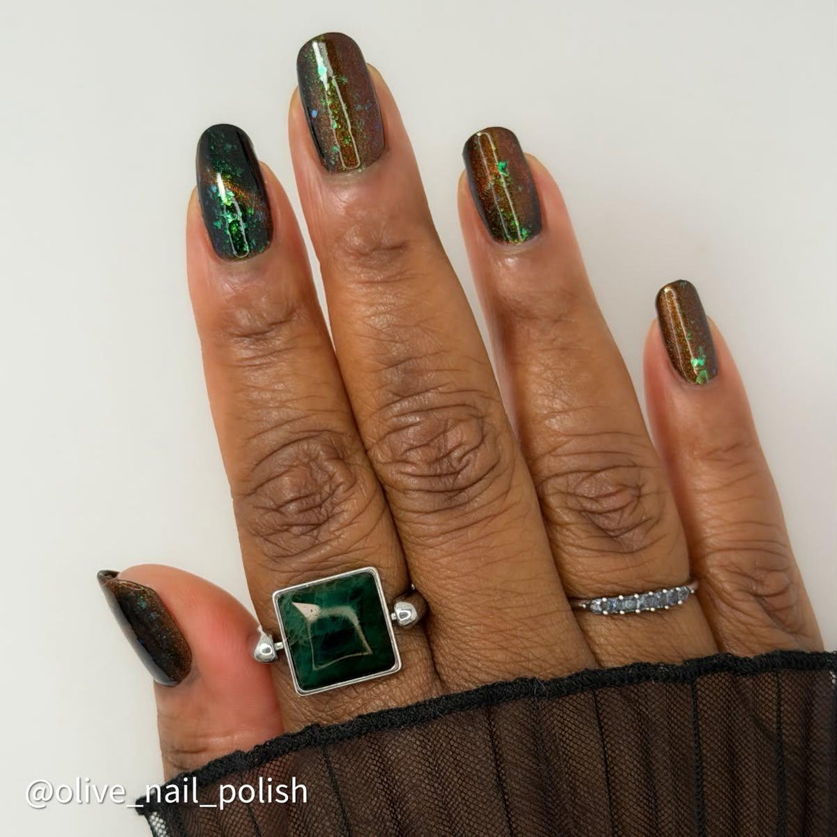 He is Loved | Blackened Jelly & Bronze Magnetic with green flakies