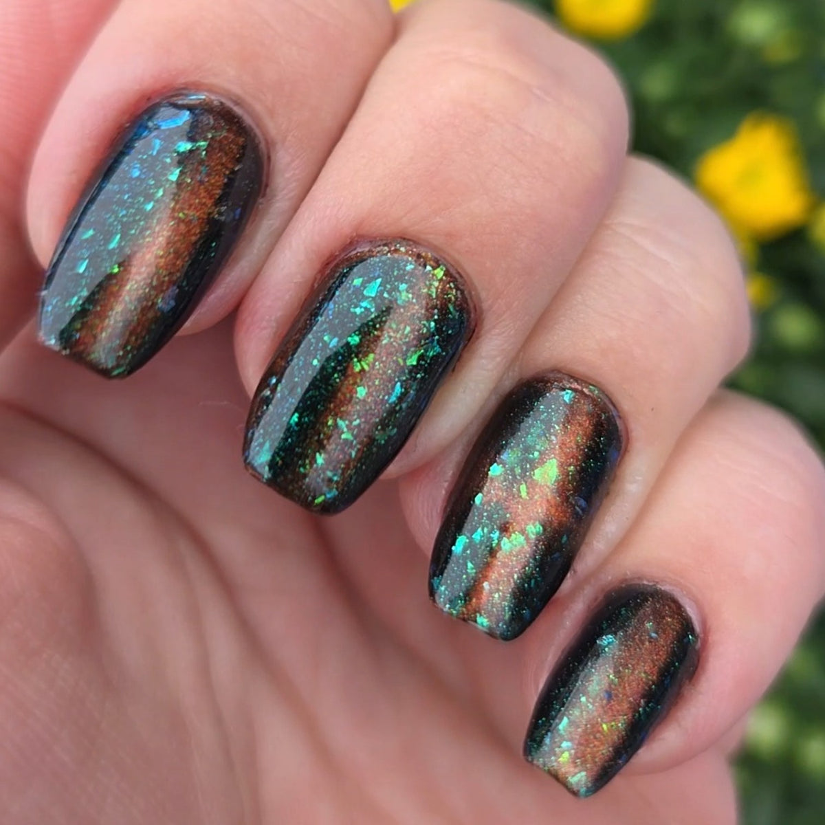 He is Loved | Blackened Jelly & Bronze Magnetic with green flakies